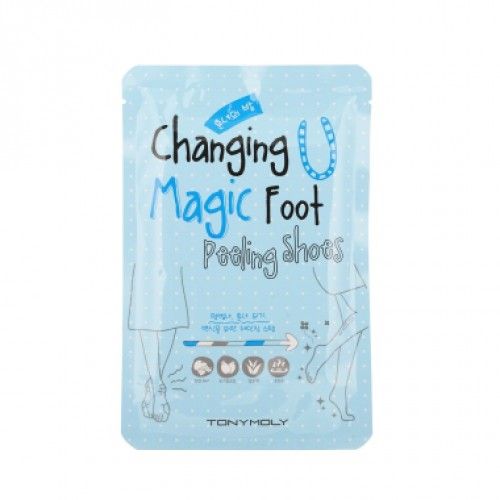 пилинг для ног tony moly changing u magic foot peeling shoes